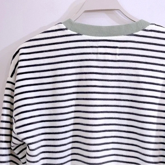 Madewell Black and White Striped Sweatshirt - Picture 5 of 15